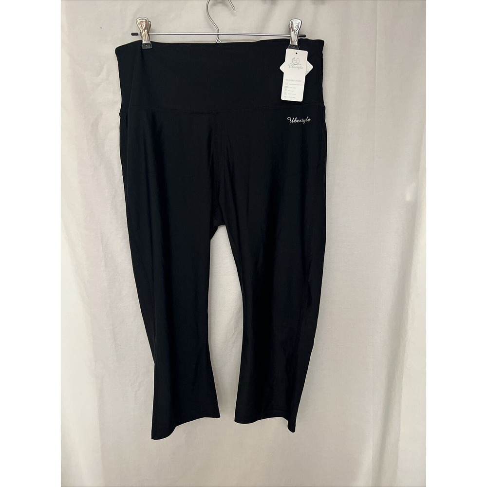 Ubestyle Womens High Waist Yoga Pull On Legging Size XXL Black UPF 50 NWT